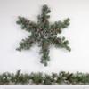 32" Pre-Lit Artificial Frosted Mixed Pine Christmas Snowflake Wreath view 2