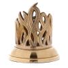 Holyart Gold Plated Brass Candlestick with Perforated Flame Decoration 1 1/2 in view 2