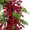 Artificial Frosted Red Berry and Pine Christmas Wreath 28-Inch Unlit view 3