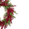 Artificial Frosted Red Berry and Pine Christmas Wreath 28-Inch Unlit view 4