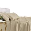 Gorgeous Home Linen 100% Mulberry Silk Duvet Cover Set- 3 Pieces - 22 Momme 6A Graded Mulberry Silk Set Emperor (79"X79") Beige Solid - with Zipper & Corner Ties, OekoTex Certified view 2