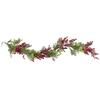5' x 8" Frosted Red Berry and Pine Artificial Christmas Garland Unlit view 1