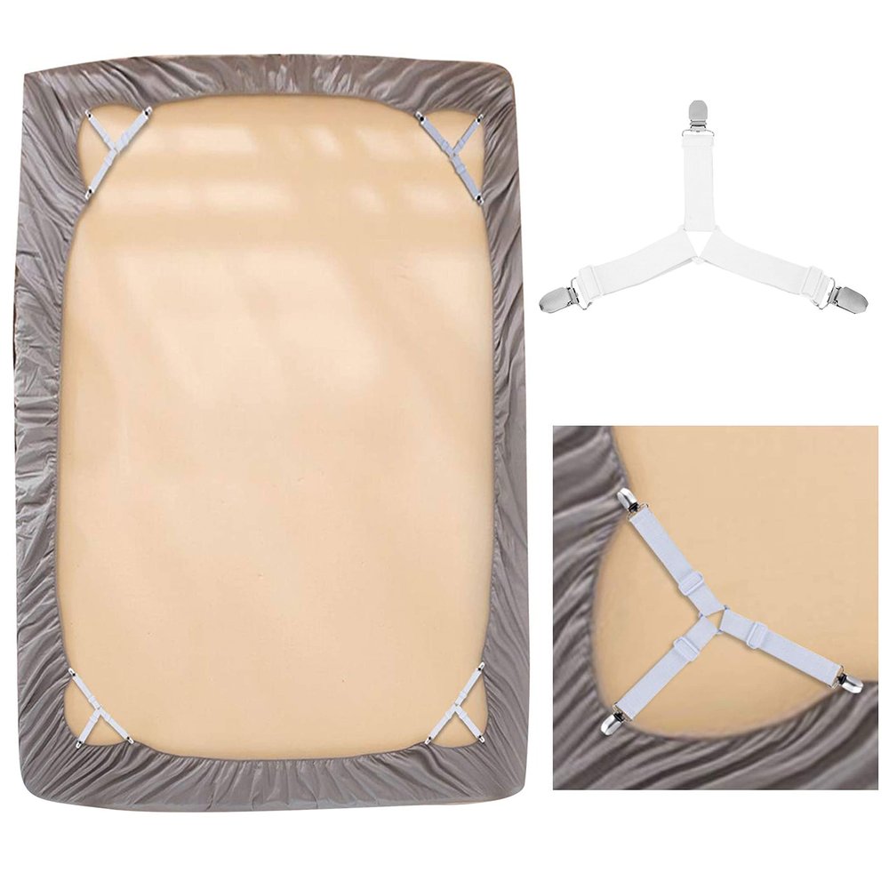 24 X Triangle Bed Sheet Mattress Holder Clips Fastener Grippers Suspender Straps