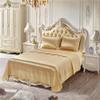 Gorgeous Home Linen 100% Mulberry Silk Duvet Cover Set- 3 Pieces - 22 Momme 6A Graded Mulberry Silk Set Three Quarter (48"X75") Gold Solid - with Zipper & Corner Ties, OekoTex Certified view 2