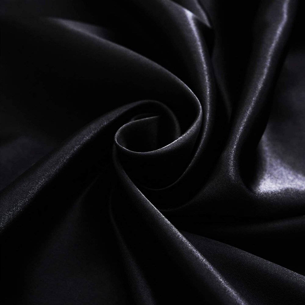 Gorgeous Home Linen 100% Mulberry Silk Duvet Cover Set- 3 Pieces - 22 Momme 6A Graded Mulberry Silk Set Truck (35"X70") Black Solid - with Zipper & Corner Ties, OekoTex Certified