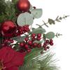 Artificial Red Berry and Poinsettia Christmas Wreath 28-Inch Unlit view 3