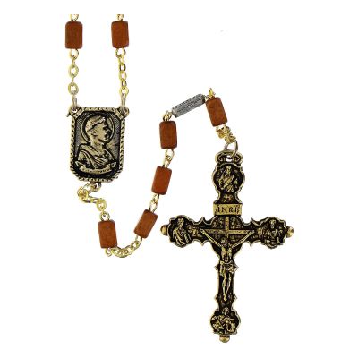 Holyart Ghirelli Rosary in Golden Wood 8x5mm