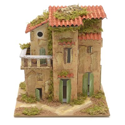 Three Houses, Nativity Scene Setting Measuring 25x21x16cm