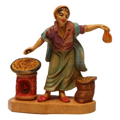 Holyart Nativity Scene Figurines: Woman with Chestnuts for 10 cm Nativity
