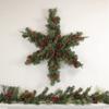 32" Pre-Lit Artificial Mixed Pine and Berries Christmas Snowflake Wreath view 2