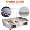 220V Commercial Electric Countertop Griddle, Stainless Steel Flat Top Grill Hot Plate BBQ, Adjustable Temperture Control (50-300 C/ 550x430x220mm) view 3
