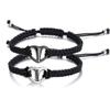 Black Rope Cremation Bracelet With Stainless Steel Heart Urn Jewelry Adjustable Expandable Urn Bracelet view 1