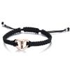 Black Rope Cremation Bracelet With Stainless Steel Heart Urn Jewelry Adjustable Expandable Urn Bracelet view 2
