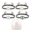 Black Rope Cremation Bracelet With Stainless Steel Heart Urn Jewelry Adjustable Expandable Urn Bracelet view 3