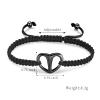 Black Rope Cremation Bracelet With Stainless Steel Heart Urn Jewelry Adjustable Expandable Urn Bracelet view 2