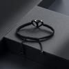 Black Rope Cremation Bracelet With Stainless Steel Heart Urn Jewelry Adjustable Expandable Urn Bracelet view 3