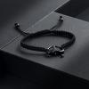 Black Rope Cremation Bracelet With Stainless Steel Heart Urn Jewelry Adjustable Expandable Urn Bracelet view 4
