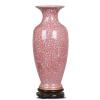 NA Jingdezhen Porcelain vase Antique Jun Porcelain Green Porcelain Vase Rich Bamboo Flower Arrangement Living Room Ornaments Red ice [Large] 51cm high Wood Base view 1
