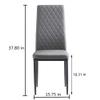Anwick Dining Chair Modern Simple Fire Resistant Leather Spray Metal Tube Diamond Grid Pattern Dining Room Home Conference Chair 4 Piece Set Gray view 3