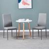 Anwick Dining Chair Modern Simple Fire Resistant Leather Spray Metal Tube Diamond Grid Pattern Dining Room Home Conference Chair 4 Piece Set Gray view 4