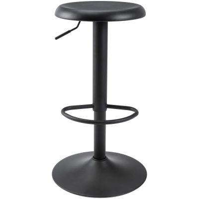 Brage Living Adjustable Bar Stool, Swivel Round Metal Airlift Barstool, Backless Counter Height Bar Chair for Kitchen Dining Room Pub Cafe, 1 pc (Black)