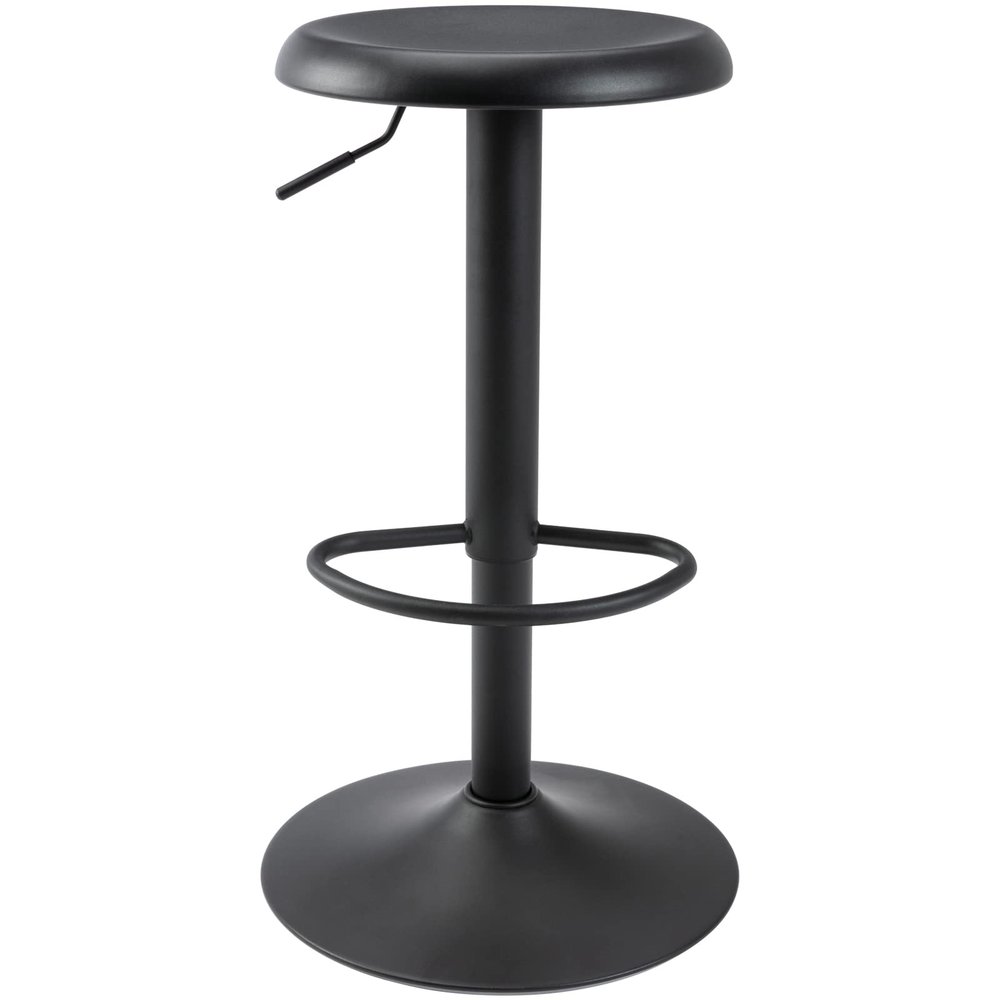 Brage Living Adjustable Bar Stool, Swivel Round Metal Airlift Barstool, Backless Counter Height Bar Chair for Kitchen Dining Room Pub Cafe, 1 pc (Black)