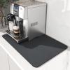 AMOAMI-Coffee Mat Hide Stain Rubber Backed Absorbent Dish Drying Mat for Kitchen Counter-Coffee Bar Accessories Fit Under Coffee Maker, Espresso Machine, Pot, Dish Rack,16"x24" Dark Grey view 1