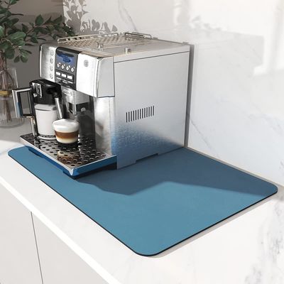AMOAMI-Coffee Mat Hide Stain Rubber Backed Absorbent Dish Drying Mat for Kitchen Counter-Coffee Bar Accessories Fit Under Coffee Maker, Espresso Machine, Pot, Dish Rack