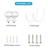 Kowibcl 12Pcs Curtain Holdbacks - Wall Mounted Drapery Tiebacks with Screws, Decorative Curtain Holders for Bedroom Livingroom Office Home,White view 3
