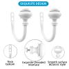 Kowibcl 12Pcs Curtain Holdbacks - Wall Mounted Drapery Tiebacks with Screws, Decorative Curtain Holders for Bedroom Livingroom Office Home,White view 4