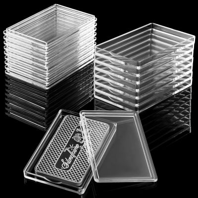 Geiserailie 15 Pcs 1 oz Silver Bar Holder Case, Clear Acrylic Silver and Gold Bar Holder Capsule Storage Container Box for 1 Ounce
