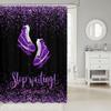 Skate Shoes Shower Curtains,Ice Skating Game Bathroom Curtains for Kids Teens,Extreme Sport Glitter Purple Waterproof Bath Curtains,with 12 Hooks Suits for Bathtub, 72" W x 78" L view 2
