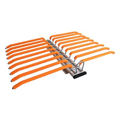 DONGYUE Pull-Out Closet Pant Hanger Rod Steel Top Mount Pant Hanger Clothes Organizer with 18 Arms for Space Saving and Storage, 2 Colors (White, Orange) (Color : Orange)