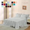 Paradise Cotton Hub Hotel Luxury Easy Care King Size 4-Piece Sheet Set 400-TC Egyptian Cotton Perfectly fits mattresses 18-21" Deep Pocket (Stripe, Silver Grey) view 2