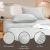 Paradise Cotton Hub Hotel Luxury Easy Care King Size 4-Piece Sheet Set 400-TC Egyptian Cotton Perfectly fits mattresses 18-21" Deep Pocket (Stripe, Silver Grey) view 3