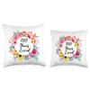 100 Years Loved, 100th Birthday Floral Throw Pillow view 3