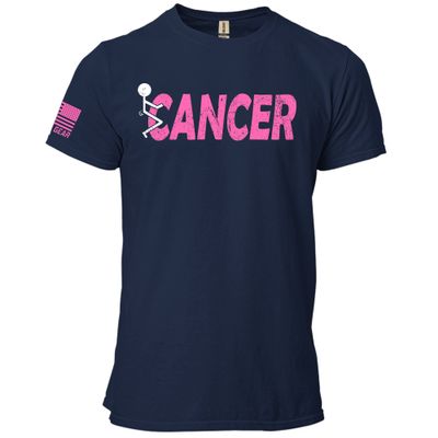 Funk Cancer Breast Cancer Gifts for Women Cancer Survivor Gifts for Women and Men Pink and White 2XL Navy Shirt