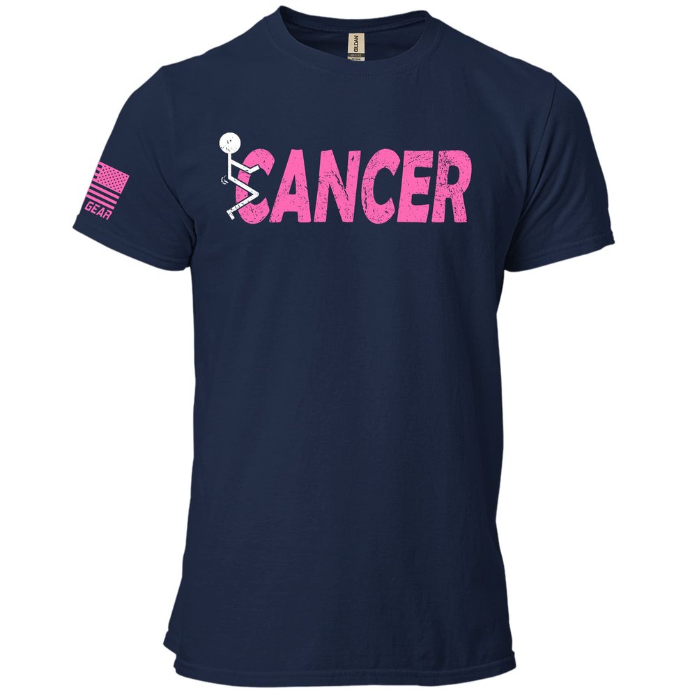 Funk Cancer Breast Cancer Gifts for Women Cancer Survivor Gifts for Women and Men Pink and White 3XL Navy Shirt