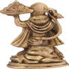 7" Lord Hanuman Holding The Mountain of Herbs (Sanjeevani Booti) in Brass | Handmade | Made in India view 3