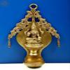 Exotic India 10" Brass Goddess Lakshmi Wall Hanging Diya - Brass view 1