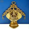 Exotic India 10" Brass Goddess Lakshmi Wall Hanging Diya - Brass view 2