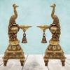 Mohan Jodero Brass Peacock Deepak/Diya with Bell for Pooja,Temple & Home Decoration (Set of 2) view 1