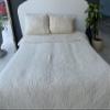 100% Cotton Muslin Throw Blanket, 4 Layers Bedspread, Soft Turkish Cotton Muslin Bed Cover, Reversible Coverlet, Ivory (Throw 47x71-120x180cm) view 2