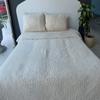 100% Cotton Muslin Throw Blanket, 4 Layers Bedspread, Soft Turkish Cotton Muslin Bed Cover, Reversible Coverlet, Ivory (Twin Size 63x90-160x230cm) view 3