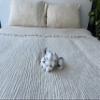 100% Cotton Muslin Throw Blanket, 4 Layers Bedspread, Soft Turkish Cotton Muslin Bed Cover, Reversible Coverlet, Ivory (Twin Size 63x90-160x230cm) view 4