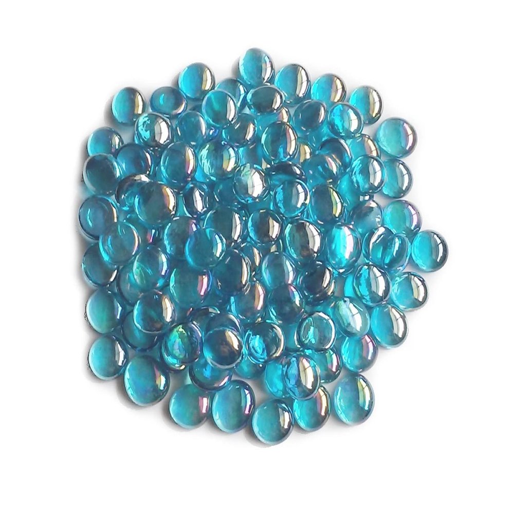 Miracolors - Glass Gems - Vase Fillers - Aquarium Fillers (5 LB, Light Blue Irid Medium)