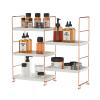 JANUS LiANG Bathroom countertop Organizer, 3-Tier Vanity Counter Skincare Organizer, Kitchen Spice Rack Countertop Organizer, Standing Shelf for Cosmetic & Makeup (Rose Gold) view 3