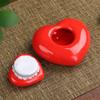 Zerodeko Ceramic Heart Canister Jar for Face Powder and Perfume Red Decorative Airtight Container for Wedding Favors Compact for Travel and Outdoor Use view 4