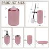 CERBIOR Bathroom Accessories Set 6 Piece Bath Ensemble Includes Soap Dispenser, Toothbrush Holder, Toothbrush Cup, Soap Dish for Decorative Countertop and Housewarming Gift (Blush pink-6pcs) view 2