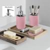 CERBIOR Bathroom Accessories Set 6 Piece Bath Ensemble Includes Soap Dispenser, Toothbrush Holder, Toothbrush Cup, Soap Dish for Decorative Countertop and Housewarming Gift (Blush pink-6pcs) view 4